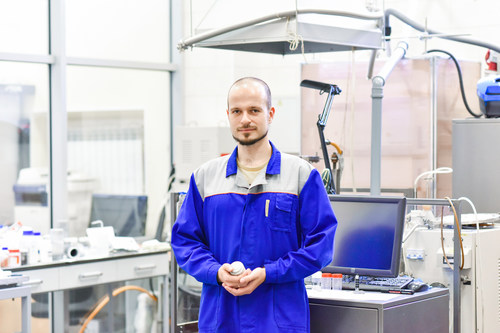 Co-author of the research Anton Konopatsky in the laboratory (PRNewsfoto/NUST MISIS)