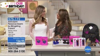 CEO of Blingsting, Andi Atteberry, presents her personal safety line with HSN host Marlo Smith. The brand’s bold, positive approach to self-defense and on-trend designs are hitting the mark with loyal HSN customers. From pepper spray, to emergency escape hammers, Blingsting is infusing energy and creativity in a historically bland and masculine product category.