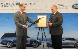 His Royal Highness The Earl Of Wessex Attends New Jaguar Land Rover North American Headquarters For Building Dedication Ceremony