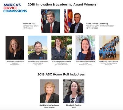 Nine leaders from across the United States were awarded top honors from America's Service Commissions at a ceremony last week in the Washington, DC area.