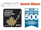 CoreHealth Receives 2019 Canadian Business Excellence Award and Ranks on 2018 Growth 500