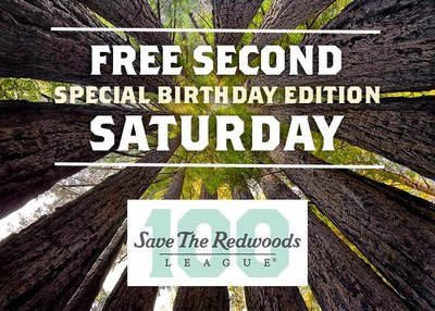 Save the Redwoods League announces special birthday edition of 'Free Second Saturday' in 100+ parks in California: 100 Parks for 100 Years.