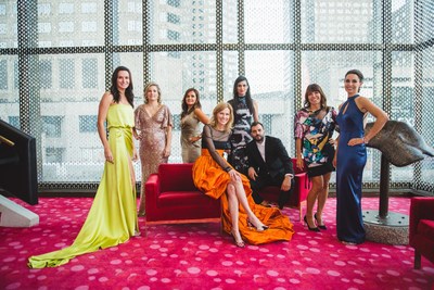 Ball Committee members. From left to right: Marie-Josée Simard, Chairperson of the Ball Committee, Stéphanie Larivière, Violette Cohen, Nathalie Goyette, Debbie Zakaib, Nicolas Urli, Sophie Banford, Elizabeth Camiré. Absent from photo: Jean-Philippe Shoiry. Photo: Max Messier (CNW Group/Musée d'art contemporain de Montréal)