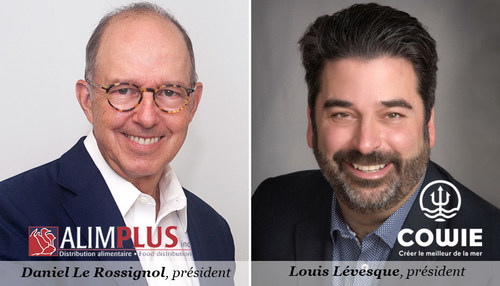 Daniel Le Rossignol, président Alimplus et Louis Lévesque, président Cowie Inc. (Groupe CNW/Agro Québec)