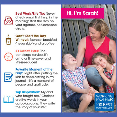 2018 Sanofi US Working Mother of the Year Sarah Burke Mullins and her children