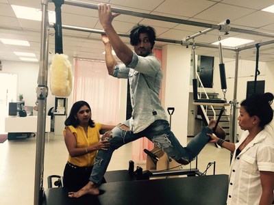 Dr. Karena Wu and Kinjal Shah from ActiveCare Physical Therapy Treat Bollywood Star Vidyut Jammwal In Mumbai, India