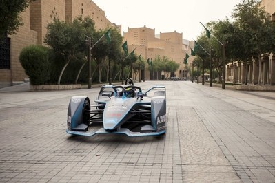 Felipe Massa drives the streets of historic Saudi capital Diriyah in a Gen2 Formula E car (PRNewsfoto/The General Sports Authority of)