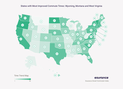 States with Most Improved Commute Times: Wyoming, Montana and West Virginia