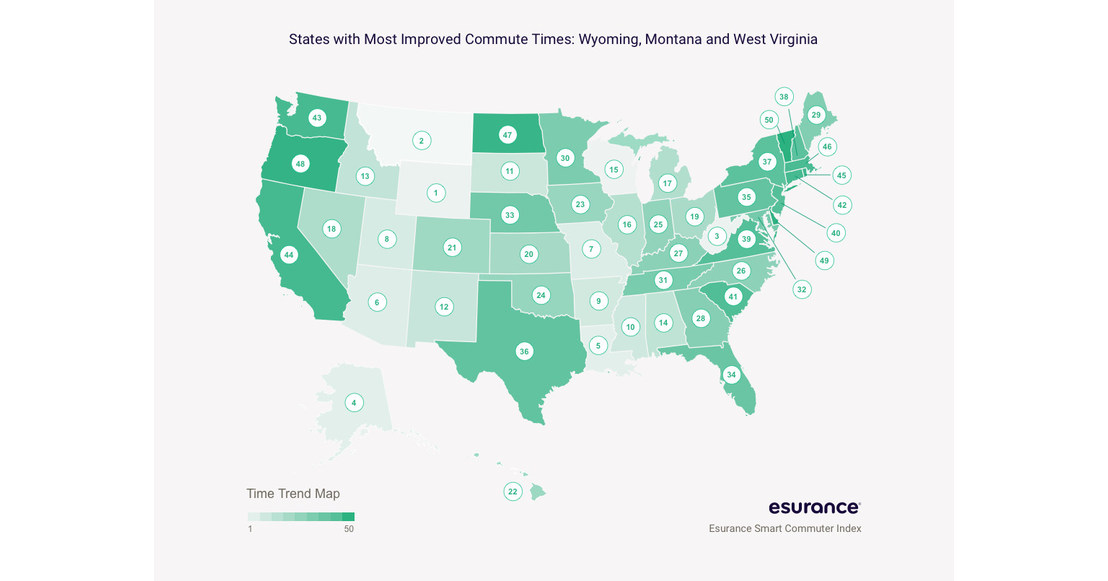 New Esurance Smart Commuting Index Maps U.S. Commuting Progress
