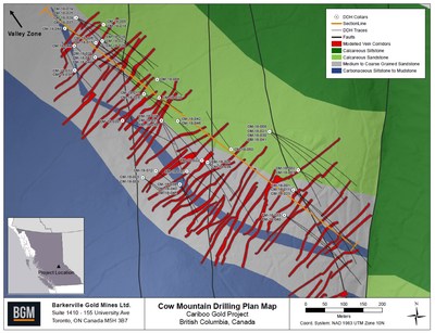Cow Mountain Drilling Plan Map (CNW Group/Barkerville Gold Mines Ltd.)