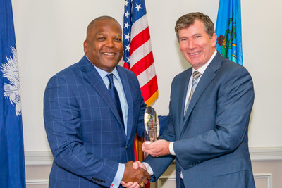 Mayor Stephen K. Benjamin (left) Accepts Connected City Award for Columbia, South Carolina