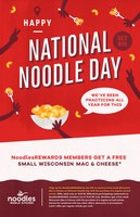Noodles &amp; Company Celebrates National Noodle Day On Oct. 6 With Free Wisconsin Mac &amp; Cheese®