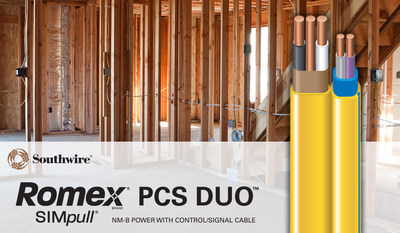Coupled with the SIMpull® Cable jacket, Romex® Brand SIMpull® NM-B-PCS Duo™ Cable saves time and reduces installation costs – when compared to traditional installations of two cables - all while helping to make pulls safer and more efficient. The product is ideal for use with LED or fluorescent dimming controls and SMART homes.