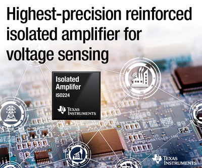 TI’s next-generation isolated amplifier delivers higher working voltages, longer lifetimes, more stable and accurate measurements over an extended temperature range, and reduced board space