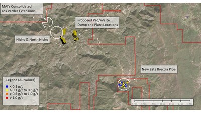 Figure 2 – Zata Pipe location and proximity to the Nicho deposit proposed development (CNW Group/Minera Alamos Inc.)