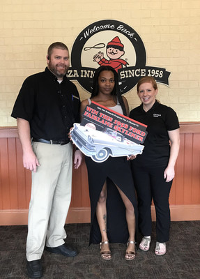 Brittany of Wilson, N.C. was the lucky winner of Pizza Inn’s 60th Anniversary car tour sweepstakes. Pizza Inn started in 1958 when two Texas brothers opened the first Pizza Inn in Dallas.