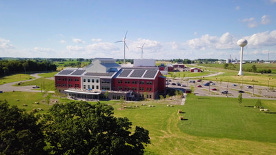 Solar Panels and Wind Turbines at Organic Valley's Cashton Office Building
