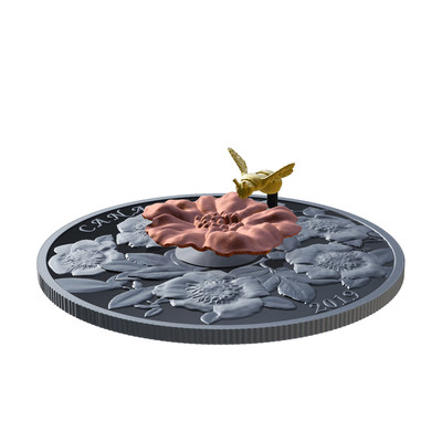 加拿大皇家造币厂“大黄蜂与花朵”钱币吸睛