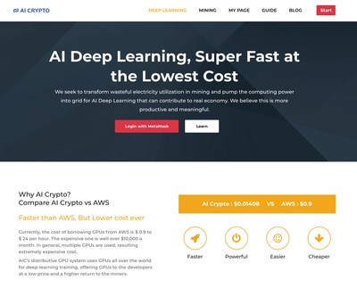 AI CRYPTO Dapp Webpage