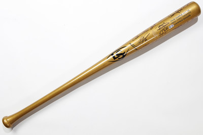 31 MLB® & MLB NETWORK® SIGNED GOLD LOUISVILLE SLUGGER® BATS BEING AUCTIONED FOR STAND UP TO CANCER
