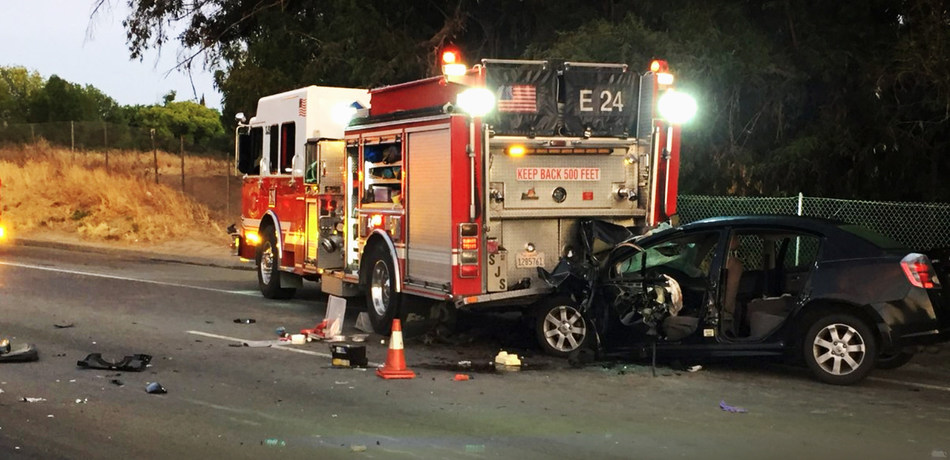 June 06, 2018 – Car plows into San Jose fire truck