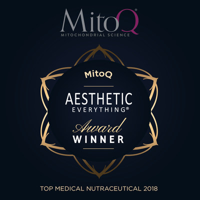 Double Honors for MitoQ in 2018 Aesthetic Everything® Awards: MitoQ Wins “Top Medical Nutraceutical” and Caprice Arkell Voted “Top Executive”
