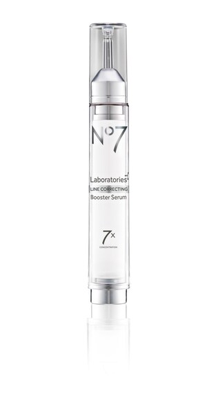 Introducing No7 Laboratories Line Correcting Booster Serum, the NEW non-invasive wrinkle solution, clinically proven to reduce the appearance of wrinkles by up to 5 years in 12 weeks