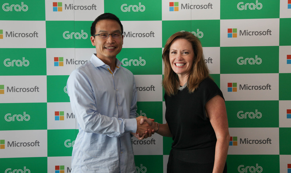 Ming Maa, president of Grab, Peggy Johnson, Executive Vice President of Business Development, Microsoft