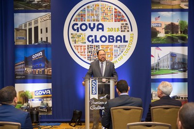 Bob Unanue, President of Goya Foods welcomes over 400 food and beverage industry buyers and professionals from supermarkets, specialty stores, wholesale food stores, and restaurants to the 2018 Goya Global Tradeshow in New Jersey.