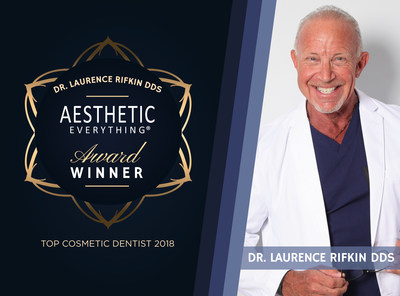Laurence Rifkin, DDS was all smiles when notified that he had been honored with the top votes for “Top Cosmetic Dentist” in the 2018 Aesthetic Everything® Awards.