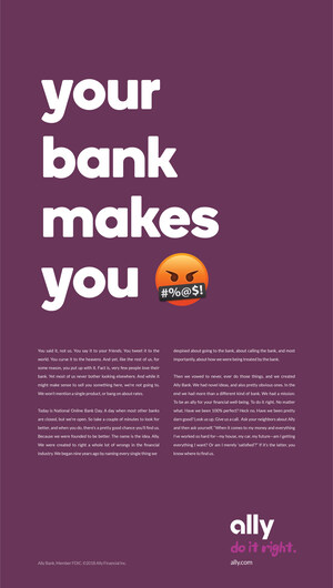 Ally Bank Launches New Ad Campaign for 4th National Online Bank Day Encouraging Consumers to Expect More from Their Banks