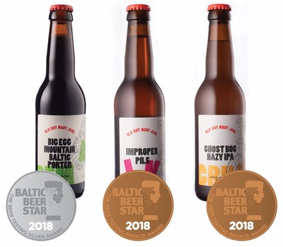 Old Boy Mary Jane won three medals at the Baltic Beer Star 2018 competition (CNW Group/LGC Capital Ltd)