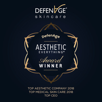 DefenAge® Skincare Sweeps 2018 Aesthetic Everything® Awards with Seven Category Wins, Including Top Aesthetic Company and Top Medical Skin Care Line!
