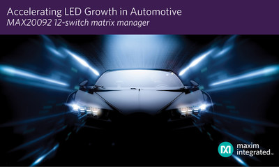 As automotive designers expand the use of LED and matrix lighting, the MAX20092 from Maxim Integrated Products helps them with issues related to power density, thermal intensity and space constraints. As automotive designers expand the use of LED and matrix lighting, the MAX20092 from Maxim Integrated Products helps them with issues related to power density, thermal intensity and space constraints.