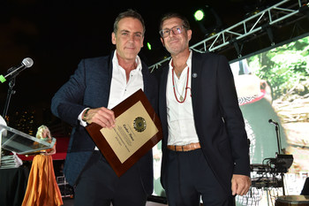 Carlos Ponce with Michael Capponi at the 2018 Global Empowerment Mission Gala Awards Ceremony.