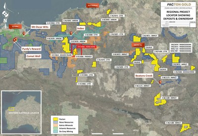 Figure 1: Pacton Regional Project Location Plan (CNW Group/Pacton Gold Inc.)