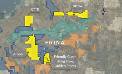 Figure 1. Location map of Pacton tenements in the Egina Area. (CNW Group/Pacton Gold Inc.)