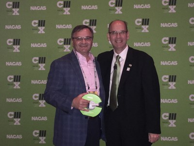 Sodexo was named Business Partner of the Year by The National Association of College Auxiliary Services (NACAS). Aubry Wooten, SVP, Sodexo Universities accepted the award from David P Wahr, CASP, Director of Business Operations, Owens Community College and 2017-18 NACAS President.