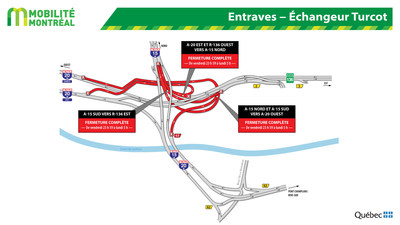 Projet Turcot - Fermetures importantes dans le secteur de l'échangeur Turcot durant la fin de semaine du 19 octobre 2018
