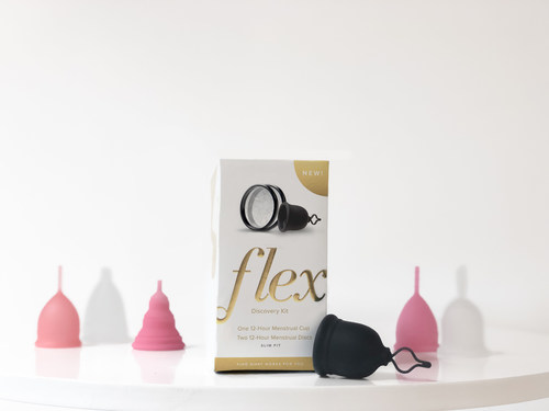 The Flex Company is known for their namesake product the FLEX™ menstrual disc. The FLEX Cup™ will be sold individually and in the FLEX Discovery Kit™, which includes one cup and two free FLEX menstrual discs. The Discovery Kit™ was designed for people who are new to discs and cups, and allows users to try two products for the price of one.