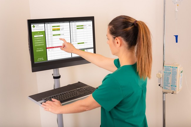 Nurses can easily check a patient's status using the Leaf Patient Monitoring System. The wireless sensor transmits patient turn status to a computer or pad, providing an update wherever nurses may be. The system lets nurses know when a patient will need to be repositioned and when repositioning is not required. Nurses can easily check a patient's status using the Leaf Patient Monitoring System. The wireless sensor transmits patient turn status to a computer or pad, providing an update wherever nurses may be. The system lets nurses know when a patient will need to be repositioned and when repositioning is not required.