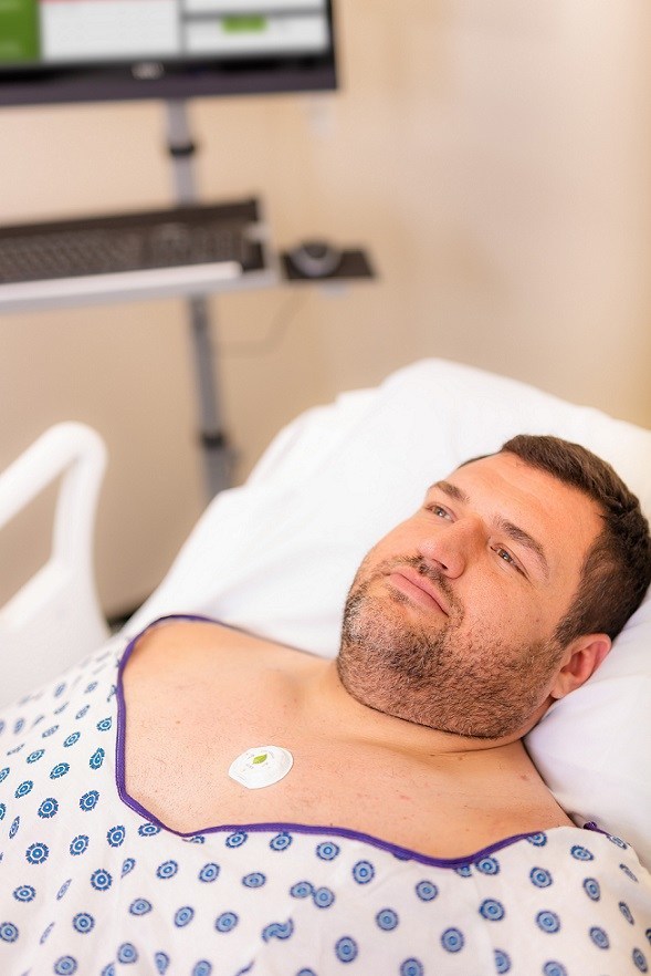 The Leaf Patient Monitoring System uses a wireless sensor that is adhered to the patient's chest. It monitors and tracks all patient movement, and notifies nurses when a patient must be turned. The Leaf Sensor also enables nurses to determine whether a turn repositioned the patient sufficiently to reduce the risk of pressure ulcers. The Leaf Patient Monitoring System uses a wireless sensor that is adhered to the patient's chest. It monitors and tracks all patient movement, and notifies nurses when a patient must be turned. The Leaf Sensor also enables nurses to determine whether a turn repositioned the patient sufficiently to reduce the risk of pressure ulcers.