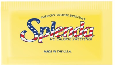 SPLENDA Brand sweetener in stars-and-stripes yellow packets