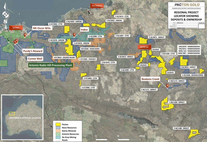 Figure 2: Pacton Regional Project Location Plan & Artemis Radio Hill Processing Facility (CNW Group/Pacton Gold Inc.)