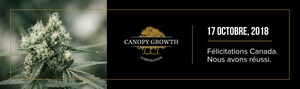 Canopy Growth célèbre la légalisation historique du cannabis récréatif au Canada