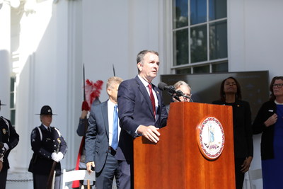 Virginia Governor Ralph Northam speaks during the 2019 Commemoration, American Evolution launch event on October 17, 2018 at the State Capitol in Richmond, Va. Photo by Orange Frame.