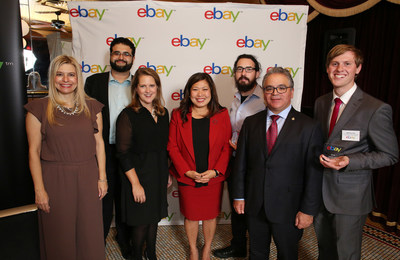 The Honourable Mary Ng, Minister of Small Business and Export Promotion, centre, Calgary Midnapore MP Stephanie Kusie, far left, and Vaughan-Woodbridge MP Francesco Sorbara, right joined Andrea Stairs, General Manager of eBay Canada & Latin America, centre left, in celebrating innovative Canadian small and medium-sized businesses at the 14th annual eBay Canada Entrepreneur of the Year Awards in Ottawa on Wednesday evening. This yearâ€™s winners include, from left to right: Nima Tahmassbi of Montreal, Quebec, Mike Maguire of Woodlawn, Ontario, Matthew Dirk of Calgary, Alberta (CNW Group/eBay Canada)
