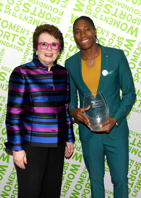 Billie Jean King and Caster Semenya attend The Women's Sports Foundation's 39th Annual Salute To Women In Sports Awards Gala - Inside on October 17, 2018 in New York City. (Photo by Nicholas Hunt/Getty Images for Women's Sports Foundation)