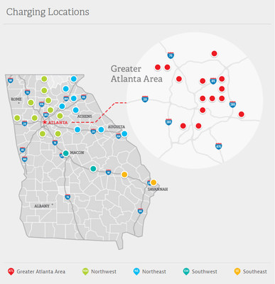 Georgia Power has Electric Vehicle Charging Stations all over the metro Atlanta area and across the state, as well at many of our office locations.