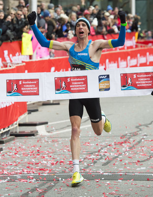 Canadian record by Cam Levins in his marathon debut with a time of 2:09:25. (CNW Group/Scotiabank)
